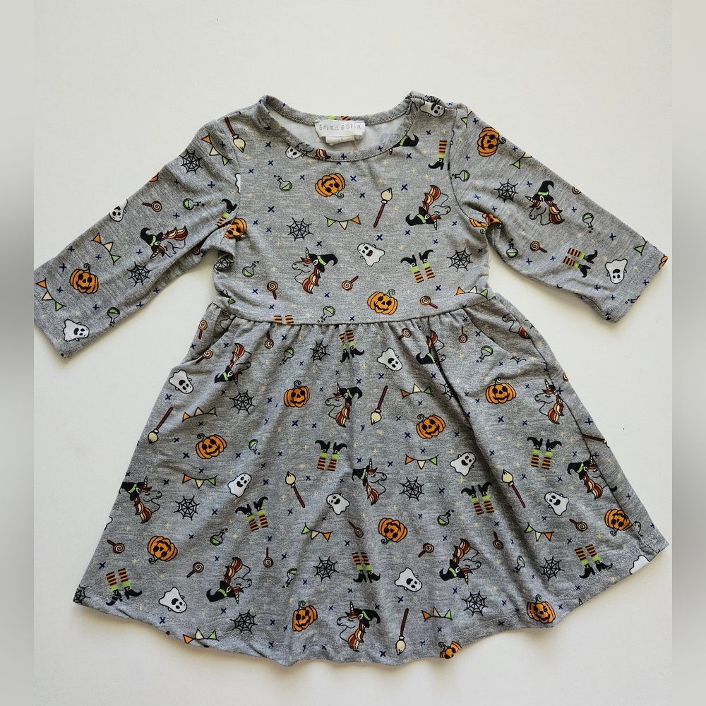 Emma & Elsa 2T Stretchy Halloween Autumn Dress festive